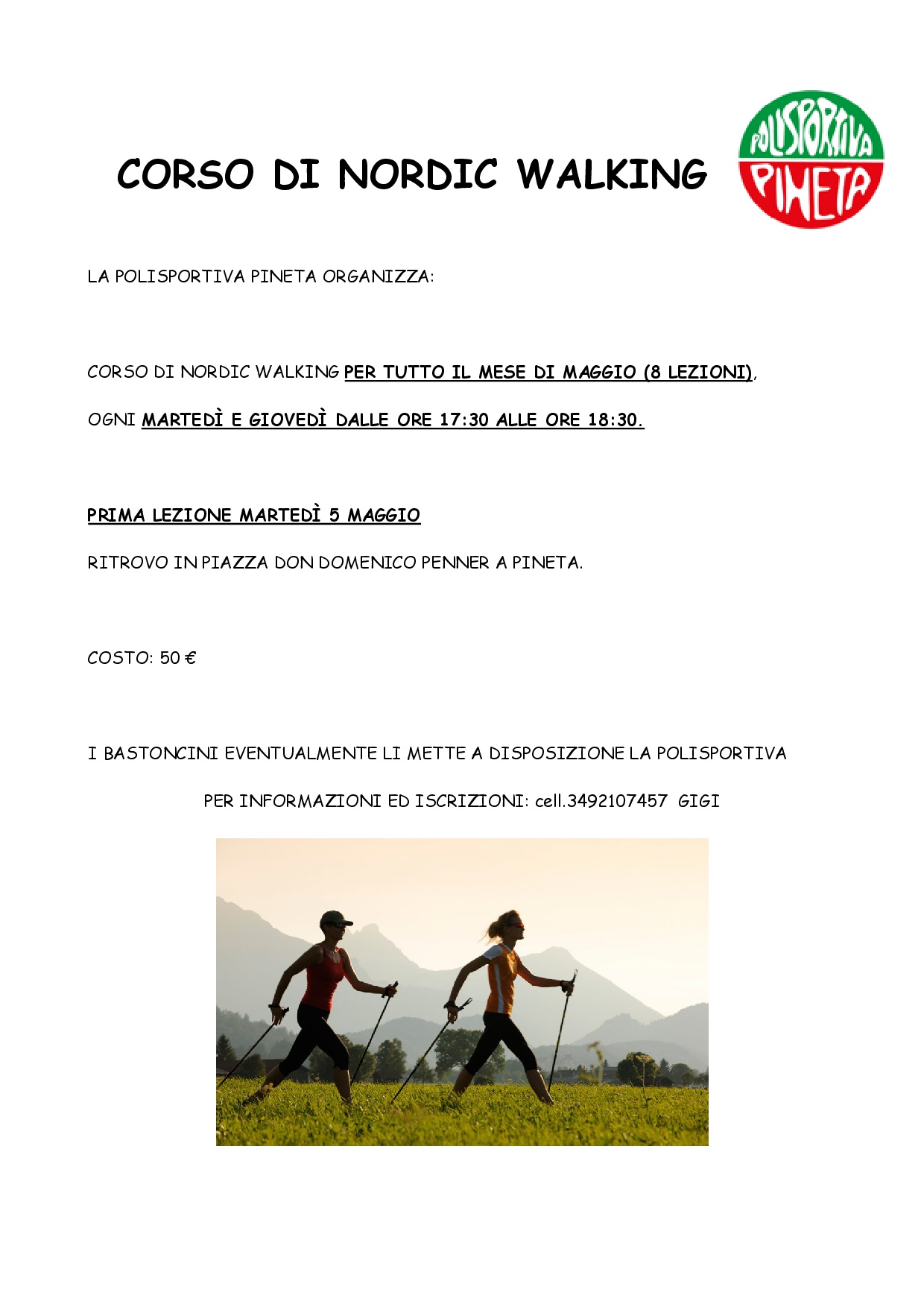 Corso di Nordic Walking – maggio 2026