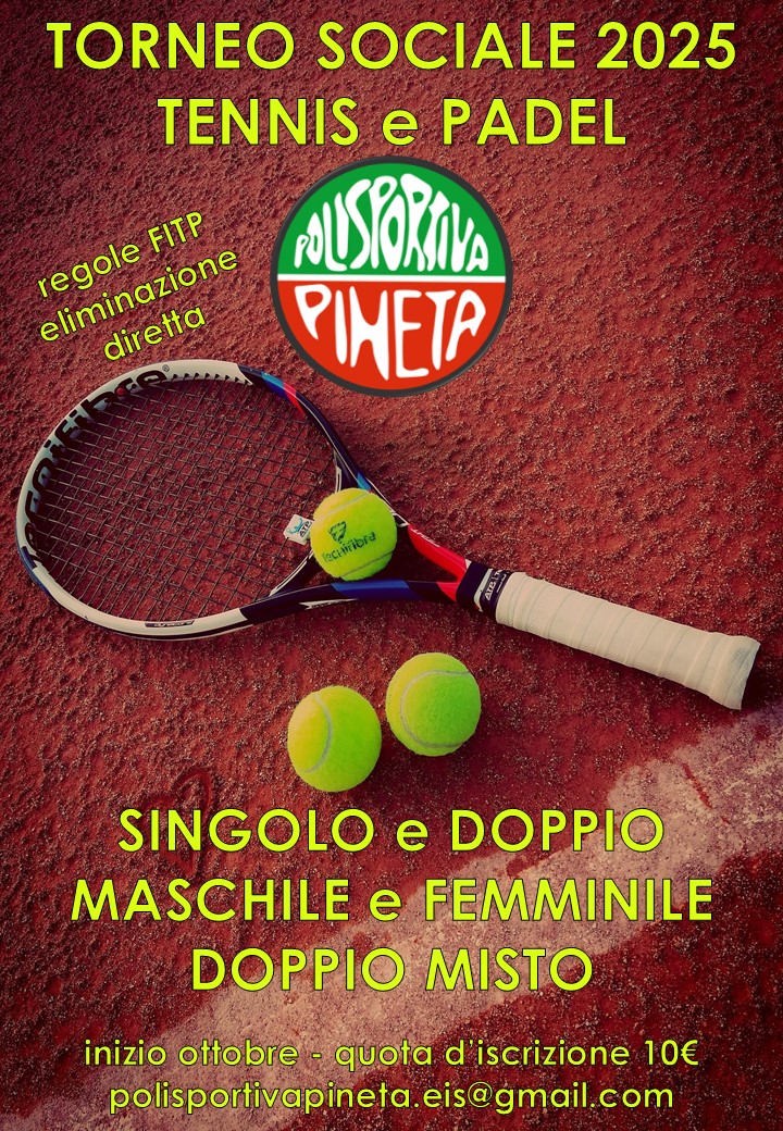 Torneo sociale Tennis 2025 – Premiazione sabato 25.10.2025