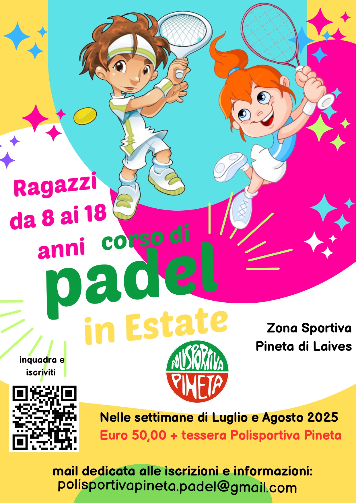Corso Padel estivo per ragazzi