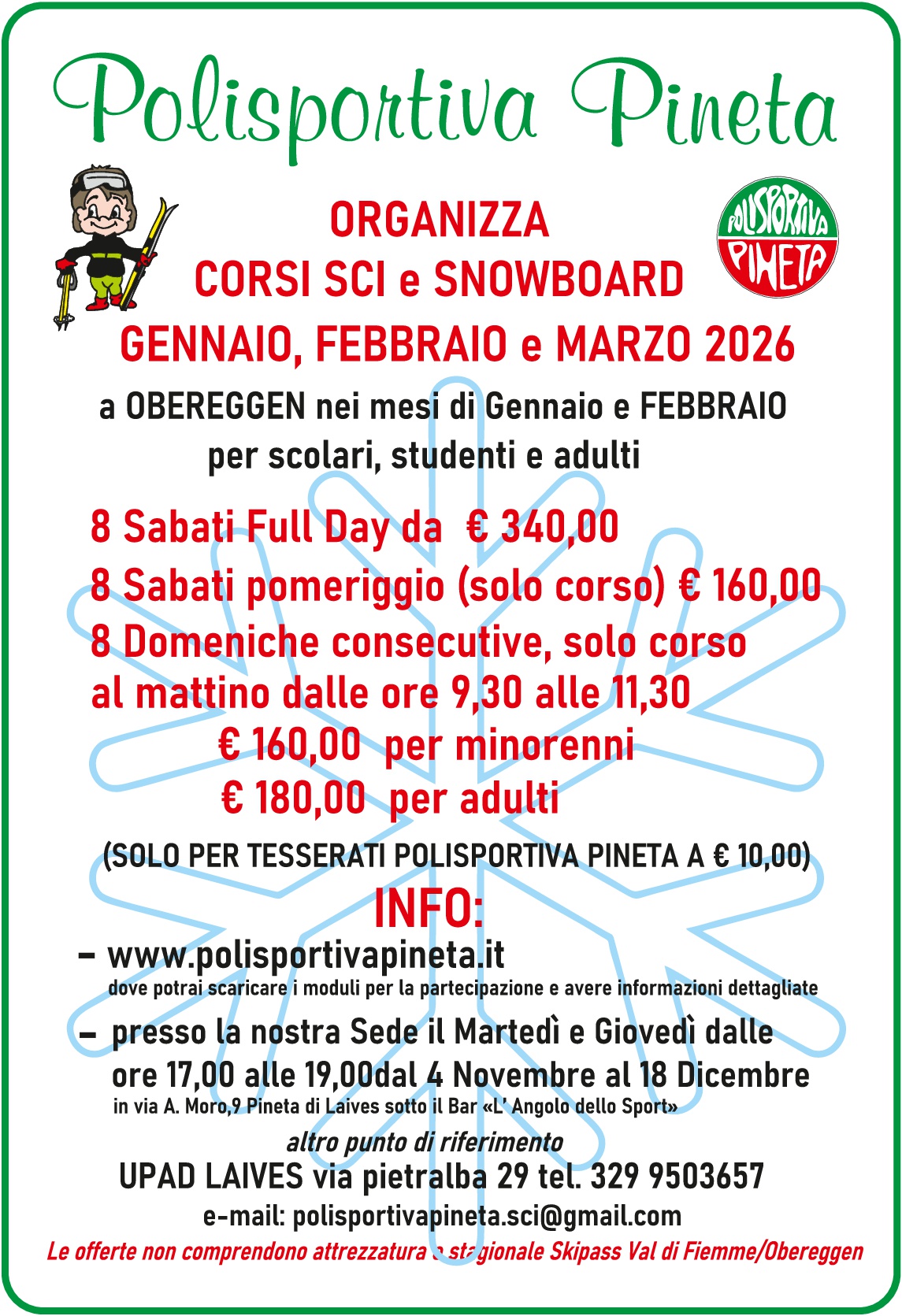 Corsi di sci 2026
